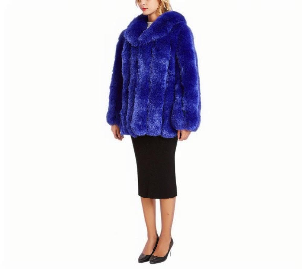 Abrigos de visón para mujer, abrigo de invierno cálido y esponjoso piel sintética, abrigo largo medio, chaqueta parka holgada, grueso talla grande