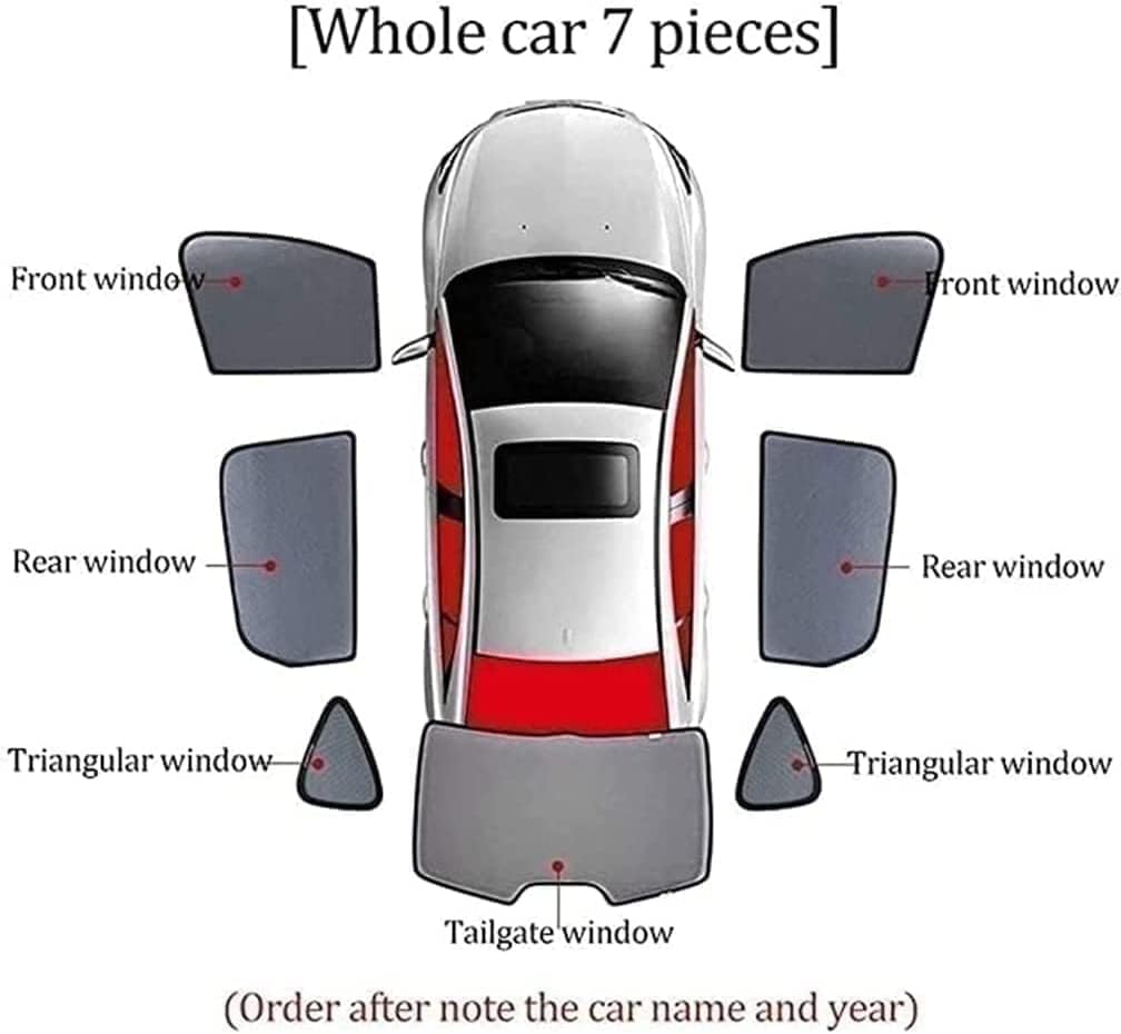 Auto zijruit zonneschermen voor Toyota Highlander 2015-2023,blokkeer UV-stralen zonneschermen vizier mesh ademende schaduwbescherming accessoires.,B-2pcs Rear Window