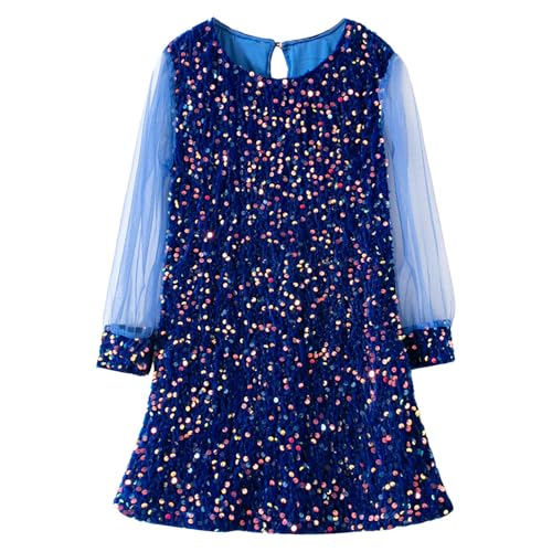 Kleid Weihnachten Mädchen 146 - Mode Kleid Pailletten Sheer Mesh...