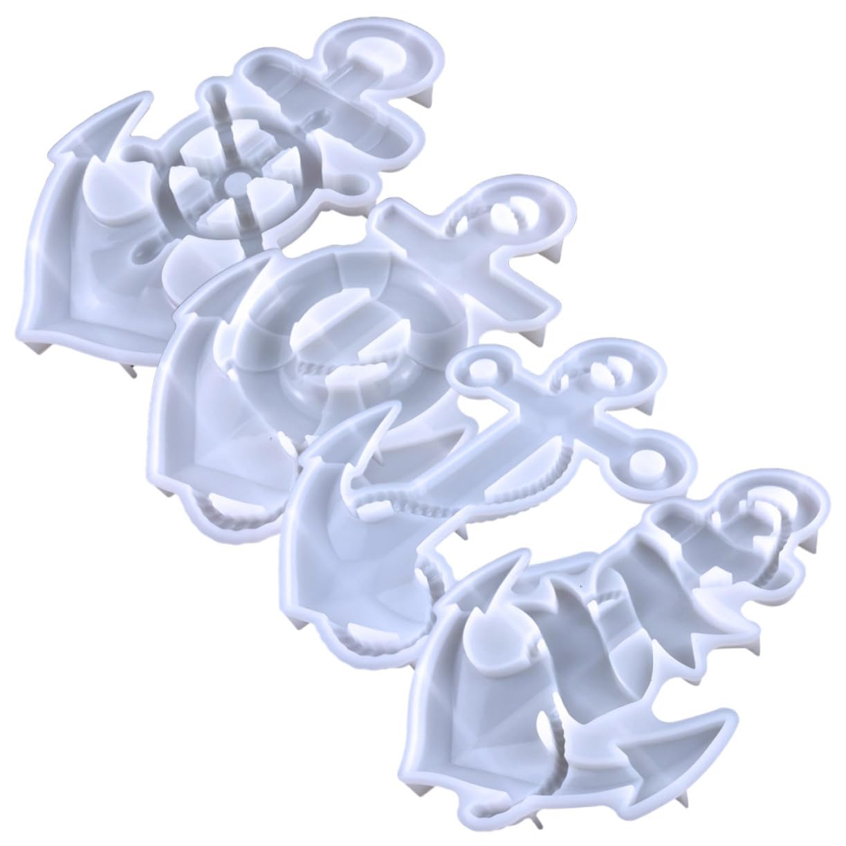 ULTECHNOVO Stampo in Silicone Flessibile Per Colata a Forma Di Ancora 4 Pezzi, Forniture Fai Da Te Per Decorazioni Da Parete, Resistente e Morbido Per Artigianato Creativo Articolato