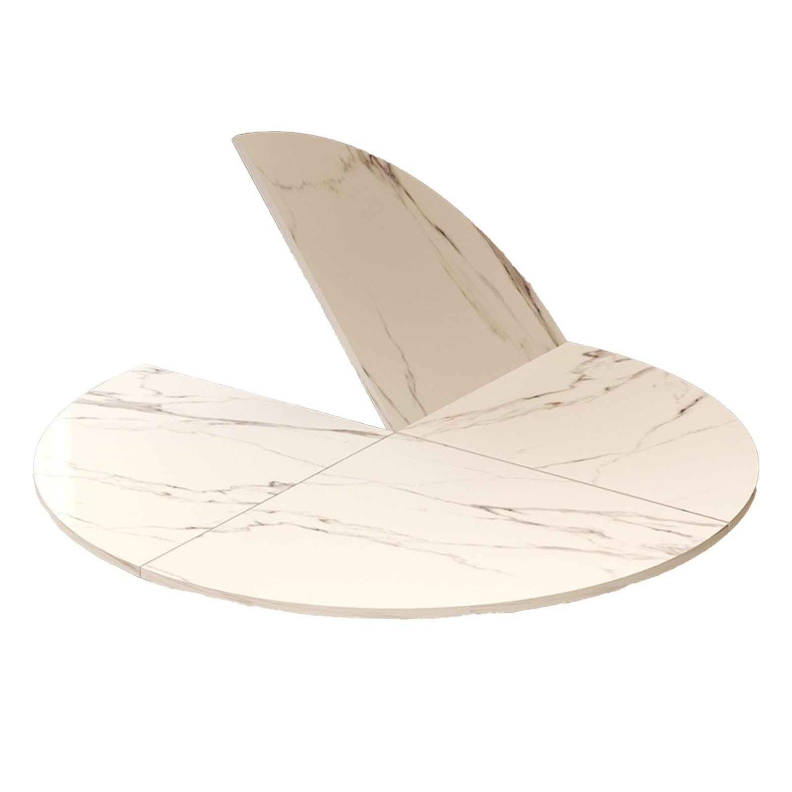 Tavolo rotondo pieghevole in legno, design salvaspazio, facile da pulire, ideale per ristoranti e riunioni di famiglia, allungabile ed elegante, finitura bianca, senza gambe