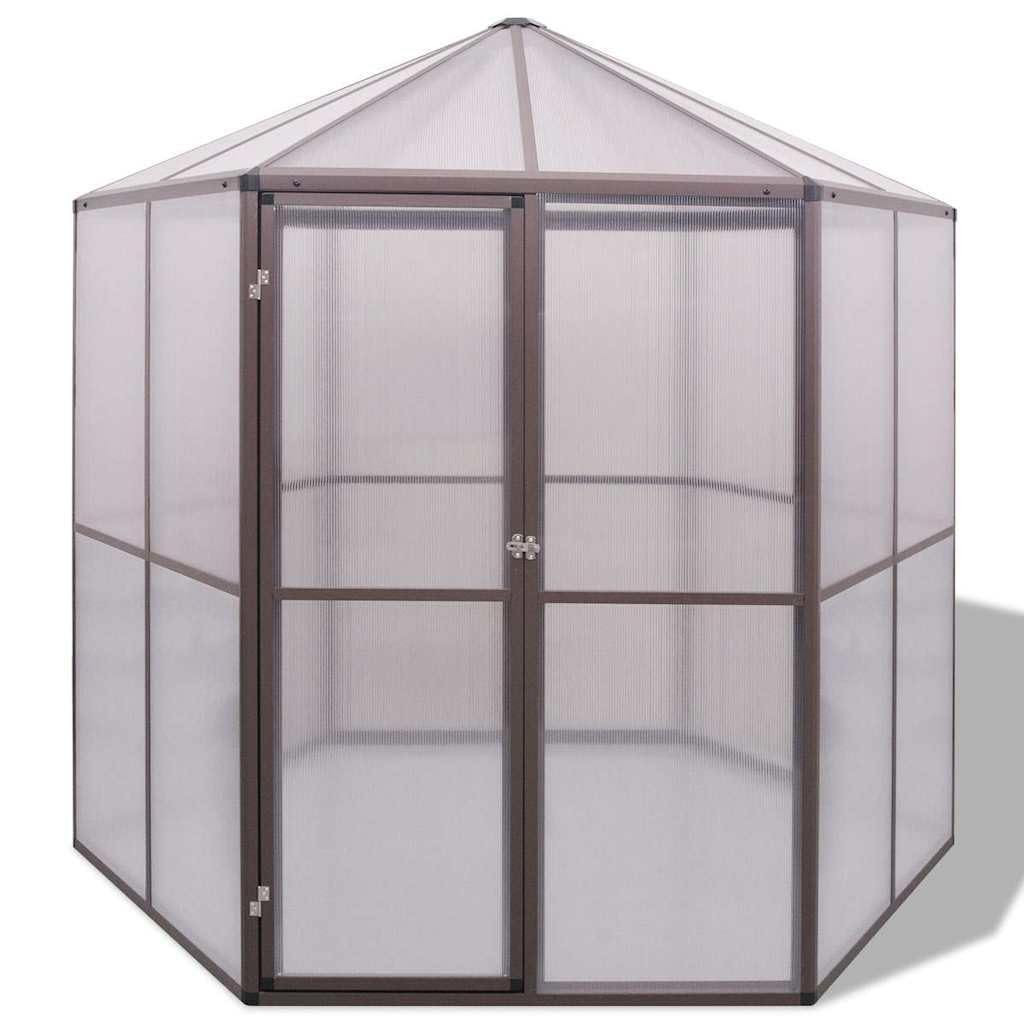Aluminiowa szklarnia z poliwęglanu 240 x 211 x 232 cm dla roślin