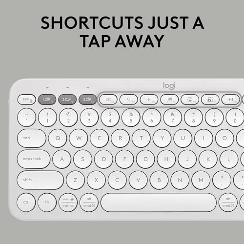 Image of Logitech Pebble 2 Combo, Wireless Keyboard and Mouse, Quiet and Portable, Customisable, Logi Bolt, Bluetooth, Easy-Switch for Windows, macOS, iPadOS, Chrome - Tonal White