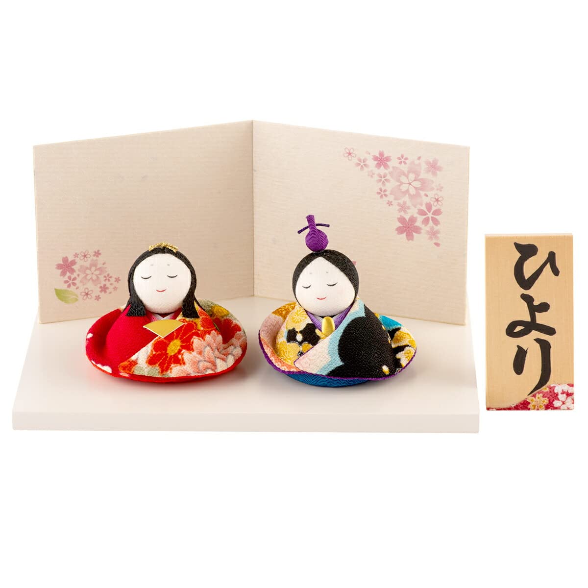 Fun Hina Doll Mini Compact Crepe Hina Doll (Ivory Base), Name Wooden Tag, Red S Included : Toys & Games