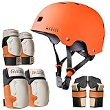OutdoorMaster Skate Protective Gear Set for Adult & Youth, Skateboard Helmet Knee and...