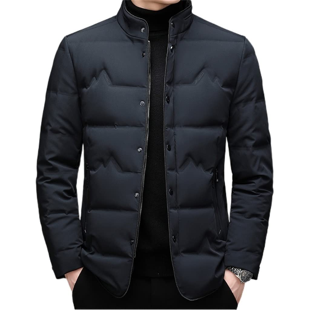 JSEIAJB Light Down Jacket Men Winter Warm Small Stand-up Collar