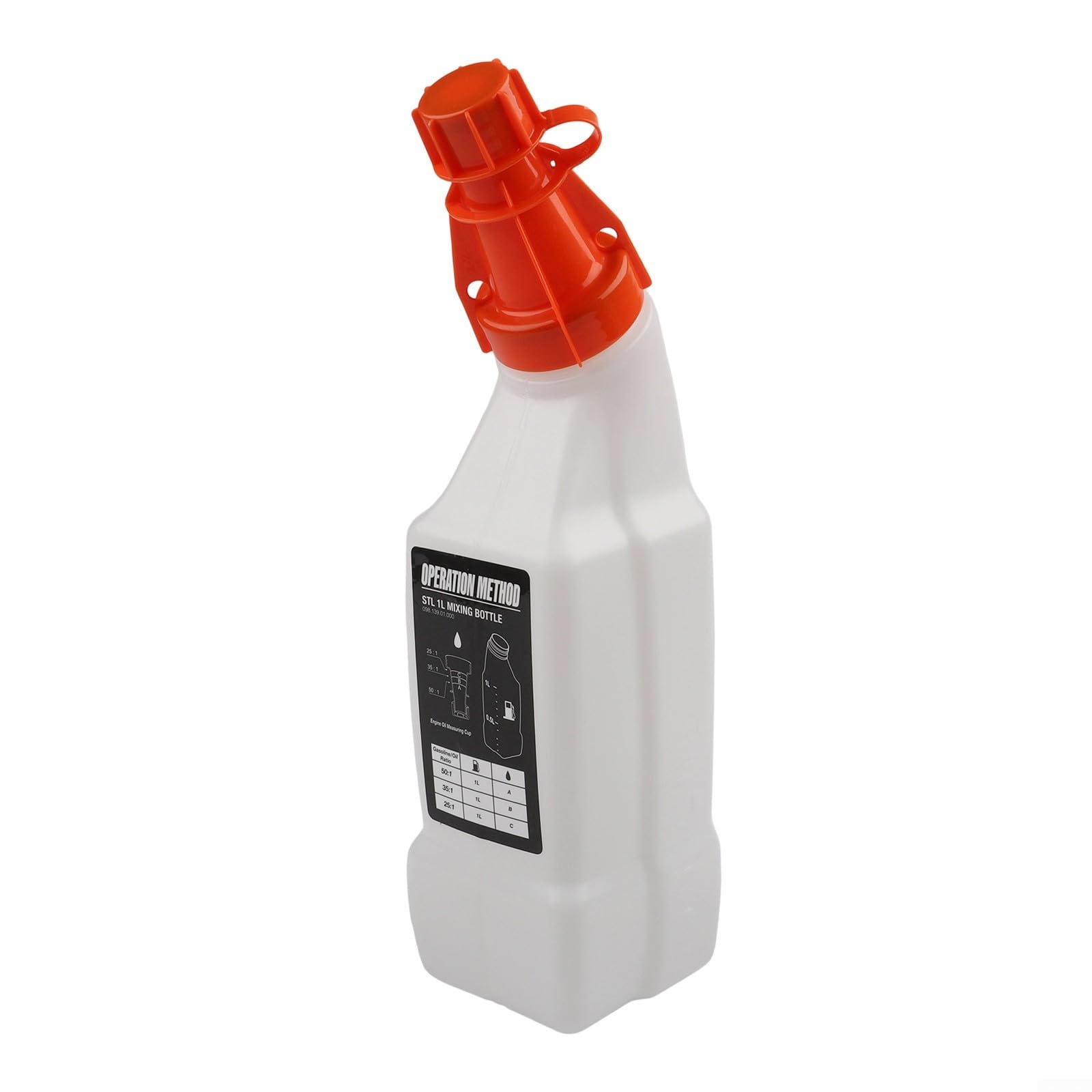 Fuel and Oil Mixing Bottle 1L for 2-Stroke Garden Equipment, Compatible with Brushcutters.etc, 50:1 40:1 35:1 25:1 Ratios, Lawn Trimmer Gas Mix Container
