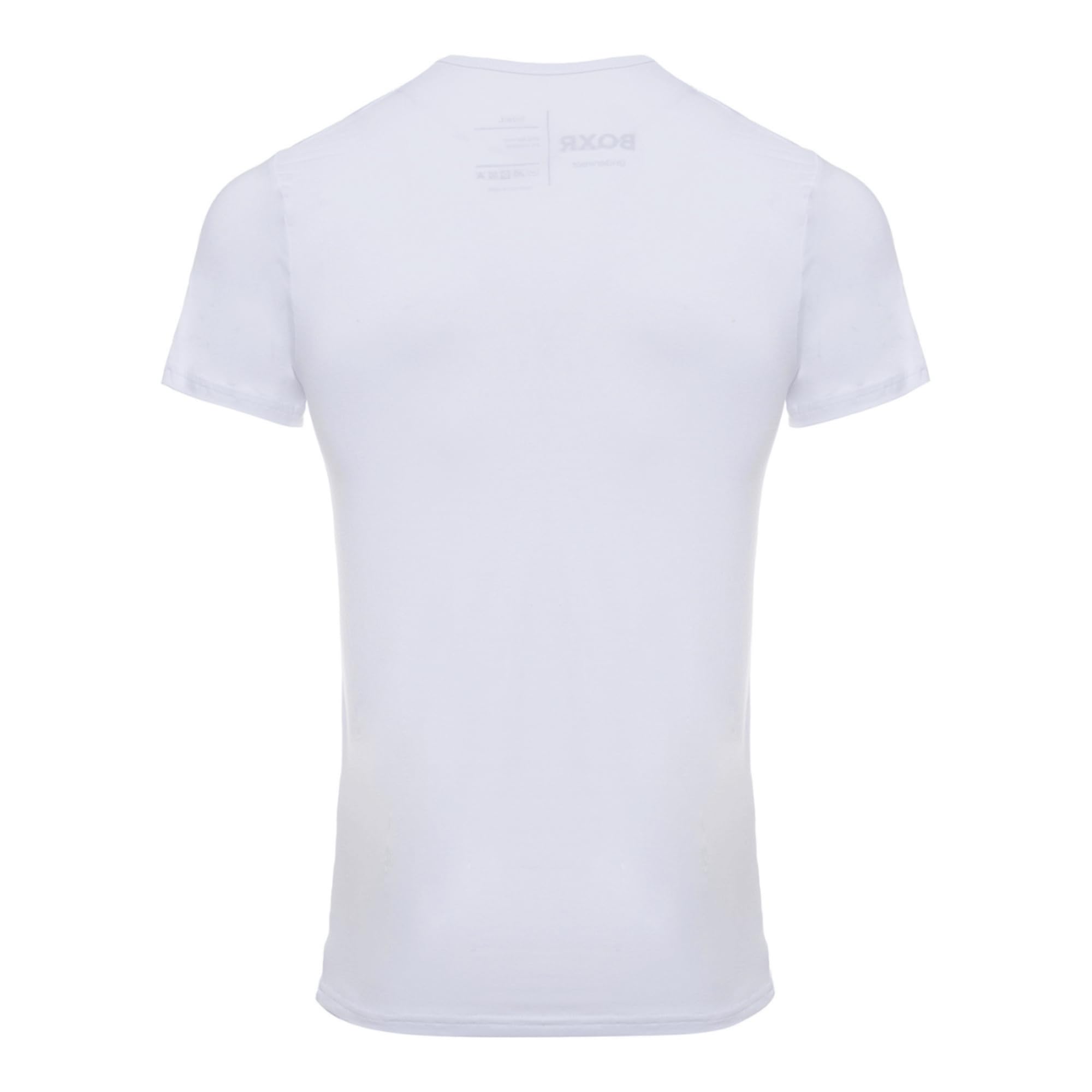 BOXR Underwear - Koszulka bambusowa z dekoltem w serek - Zestaw 4 sztuk - Biały i Czarny - S-3XL - Wygodny - Oddychający - Lekki - Krótki rękaw - Wysokiej jakości bielizna