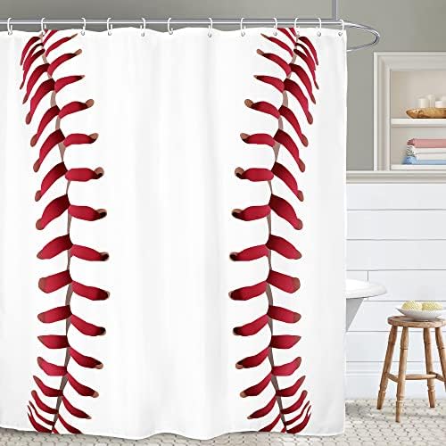 Yookeb Baseball Sports Bathroom Shower Curtain 60W by 71H