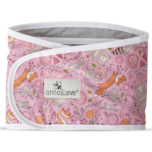 Image of Anna & Eve® Baby Swaddle Strap for Newborns and Infants - 100% Cotton, No Overheating - The Original Arms Only - Adjustable Large Size Swaddle, Fits Chest 16" to 20.5" - Woodland Pink