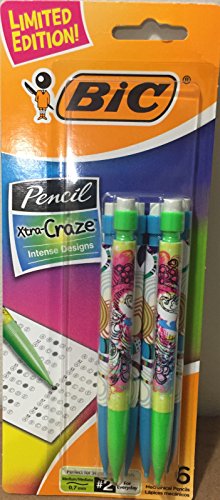 Bic Xtra Craze Intense Design Mechanical Pencils 6 Pack