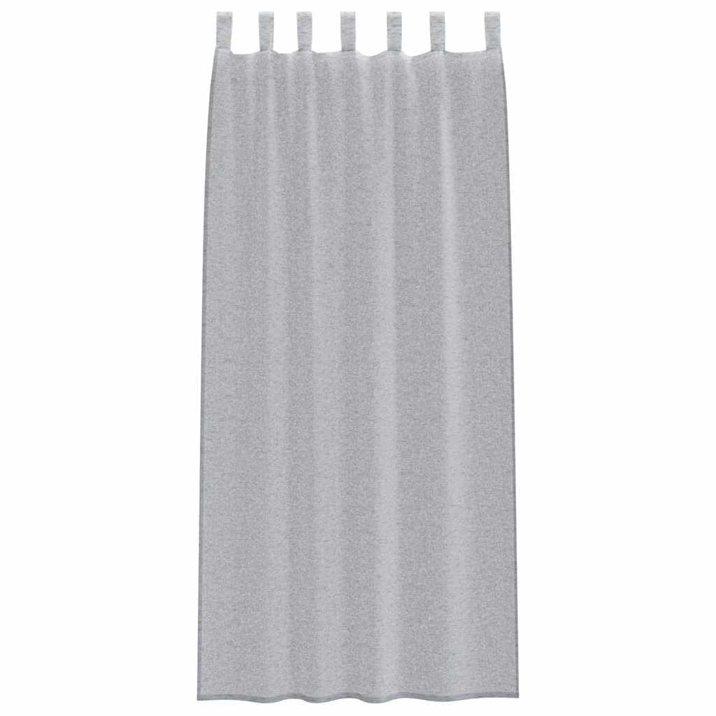 Set di 2 tende in voile grigio scuro, 260 x 140 cm, poliestere, trasparenti, per soggiorno, camera da letto, ufficio, protezione solare e filtraggio della luce delicato