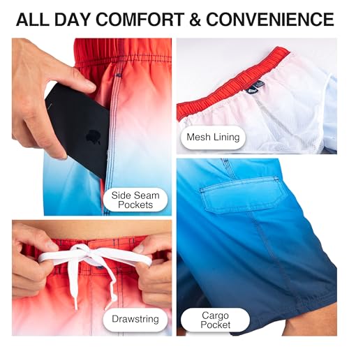 Image of Kanu Surf Men's Big Viper Extended Size Stripe Swim Trunk