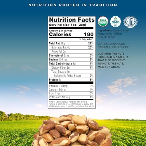 Image of CROP BY POP - Organic Brazil Nuts Roasted & Salted (32 Oz - 2 LB) Packed Fresh in Resealable Bag - USDA Organic, Non GMO - Naturally Grown, Vegan, Kosher