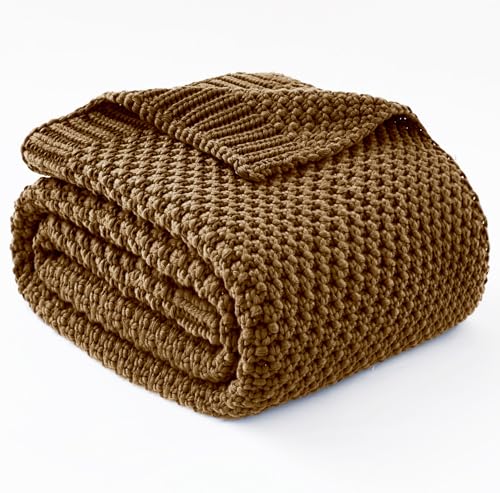 Topcee Knitted Weighted Blanket - 48"x72" 12lbs Cooling Chunky Knit Heavy Blanket for Adults Cable Yarn Knit Decorative No Beads Soft, Cozy and Cooling Weighted Throw Blankets Machine Washable