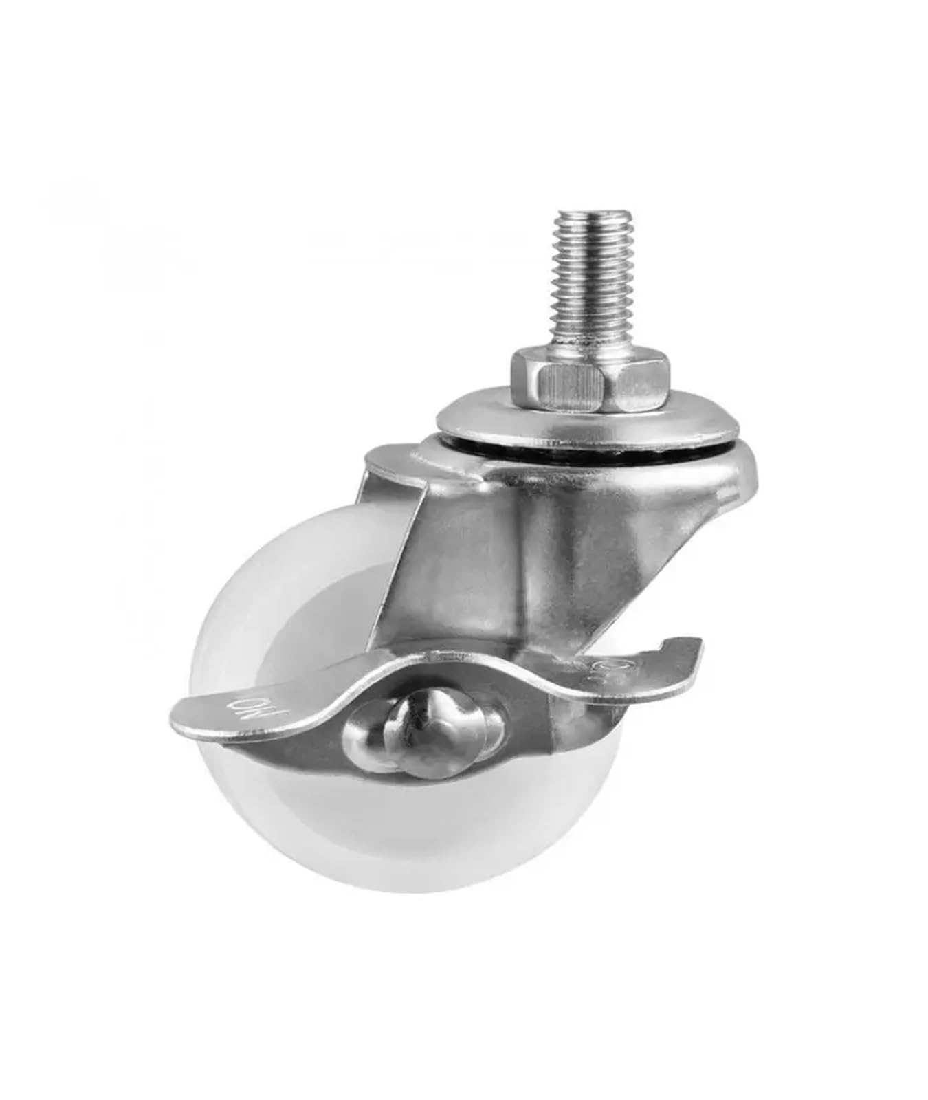 MXXDMOPD 5 Pieces/lot 2 inch M10 Screw Caster with Brake White Pp Steering Wheel Frame Pulley