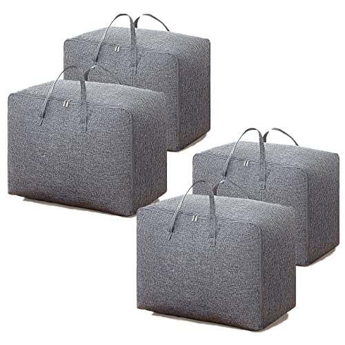 75L Clothes Storage Bag, 4PCS Duvet Storage Bags King Size, Storage Bags for Comforters Clothes, Quilt, Blankets, Bedding