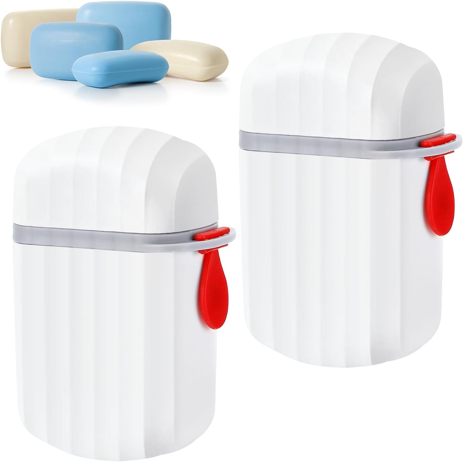 ZODZE Portable Plastic Soap Dish Box for Travel Bathroom Soap with Cover for Bathroom (Pack of 2)