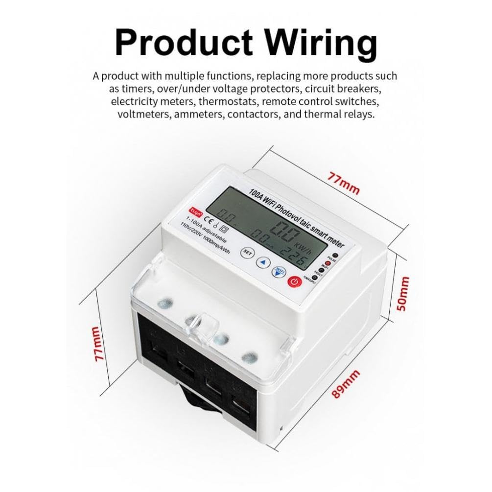 4P Monofase bidirezionale di energia elettrica Contatore di energia kWh Contatore WIFI Telecomando intelligente di energia elettrica Wattmetro 110/220 V 100A