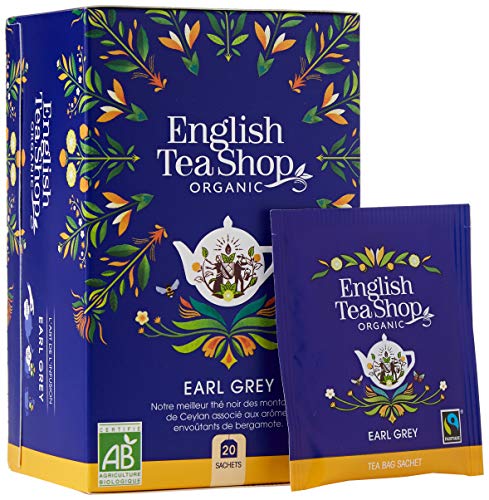 Thé Noir Earl grey Bio - English Tea Shop - 20 Sachets - 45g Cover