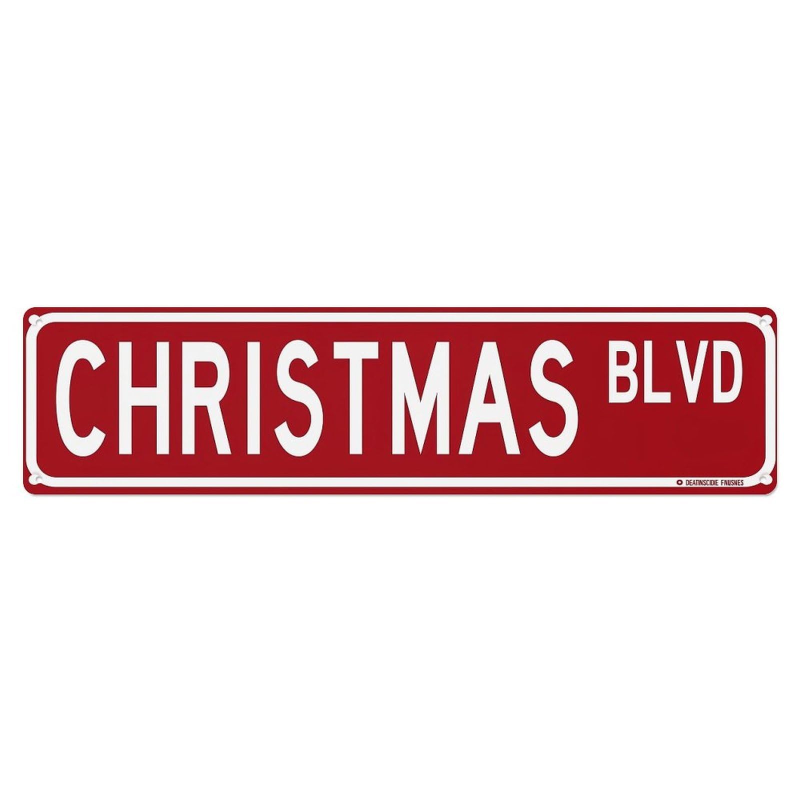 Jdyansheng Vintage Christmas Blvd Street Sign Pattern Tin Sign Metal Poster Metal Signs For Home Man Cave Bar Cafe Kitchen Laundry Room Wall Decorations 4X16 Inches