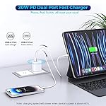 iPhone 16/15 Charger Block, 2Pack 20W Dual Port PD Fast USB C Wall Charger Adapter + USB A Quick Charging Brick Plug Compatible with iPhone 16/15/14/13/12/11/Pro Max/Plus/XS/XR/X,iPad,AirPods and More - Image 2