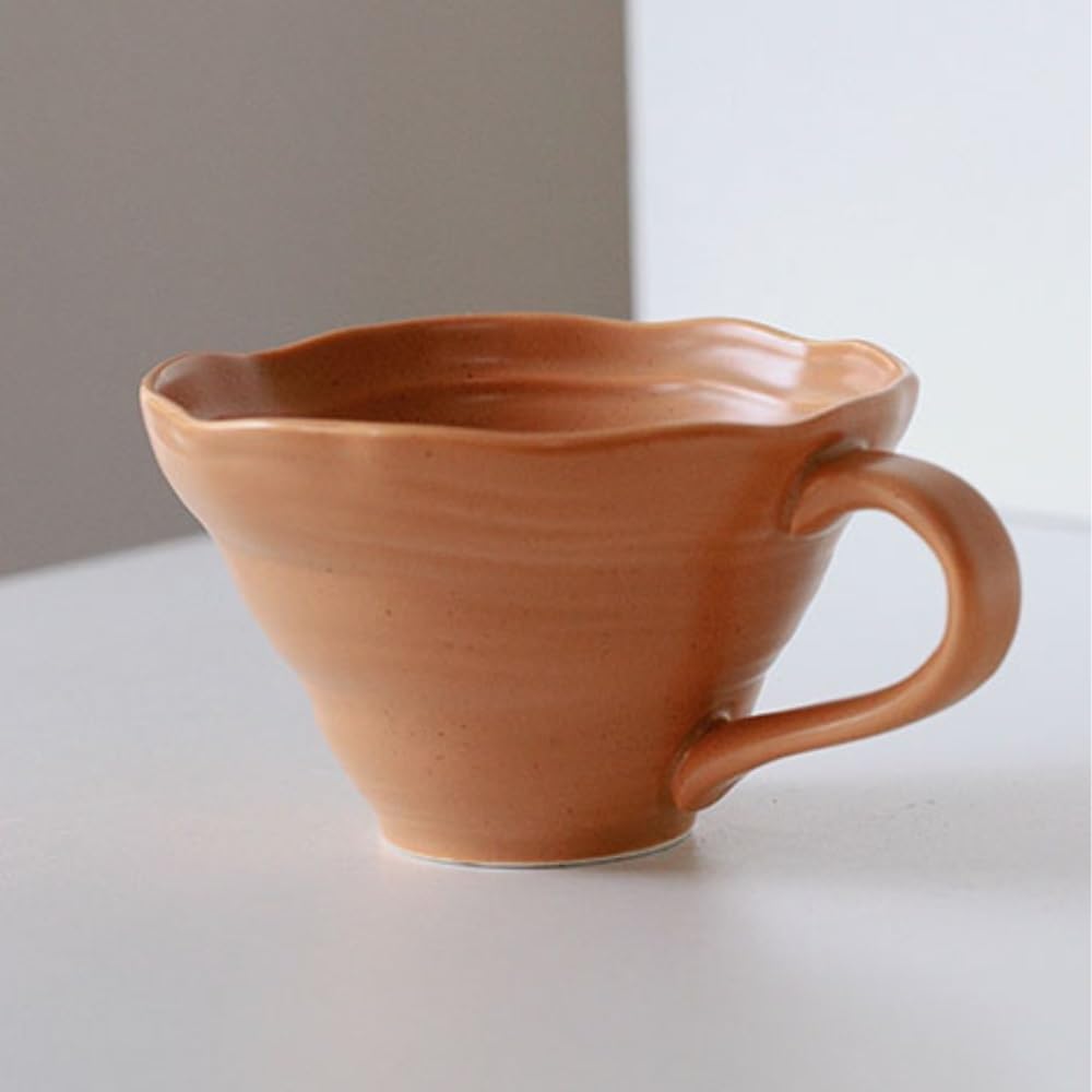 Tazas de café de cerámica mate color naranja para alegrar tus desayunos con leche