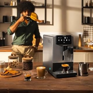 Cecotec Macchina Caffè Superautomatica Compatta Cremmaet Steam Latte Art. 19Bar, Vaporizzatore, Thermoblock, Plug&Play, Macinino Conico, 5 Livelli, Serbatoio Acqua 1.1L, Caffè 150g, Pulizia Automatica