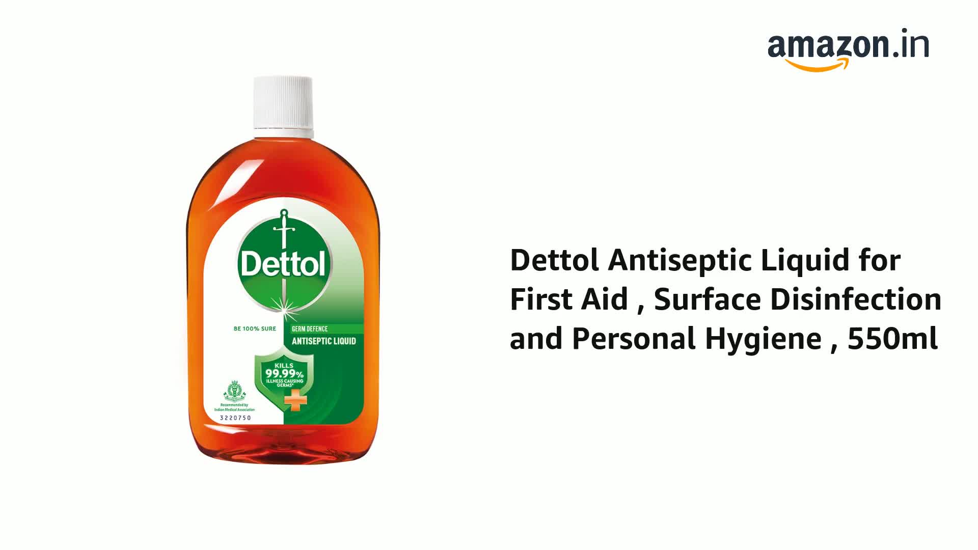 Dettol多目的用洗剤 550ml* 6 Dettol Antiseptic Liquid for First Aid , Surface