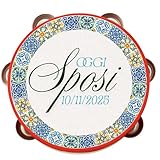 Pandereta personalizada de 18 cm – Mayólica – Idea regalo para bodas, eventos y ocasiones especiales – Personalizable (1)