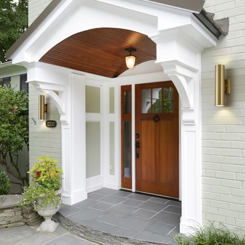 Image of 2 Packs Up and Down Lights Outdoor Wall Light Fixture 11.8 inch Gold Outdoor Sconces Wall Lighting Mount on House Porch & Patio Garage Entrance