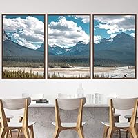 3 Piece Framed Canvas Wall Art Mountain Top Landscape Canvas Prints Home Artwork Decoration for Living Room,Bedroom - 16