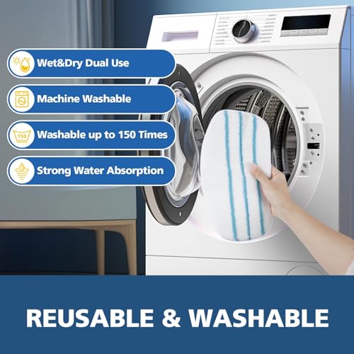 LINNIW 6 Pack Replacement Steam Mop Pads Compatible for PurSteam ThermaPro 10-in-1 - Thumbnail 5