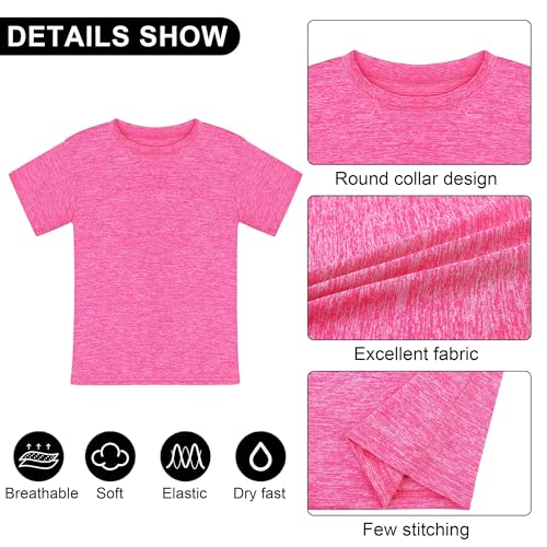 Poroka 6 Pack Girls Athletic Shirts Short Sleeve T-Shirts Crew Neck Dry-Fit Shirts Activewear Tees Tops Casual Shirt3