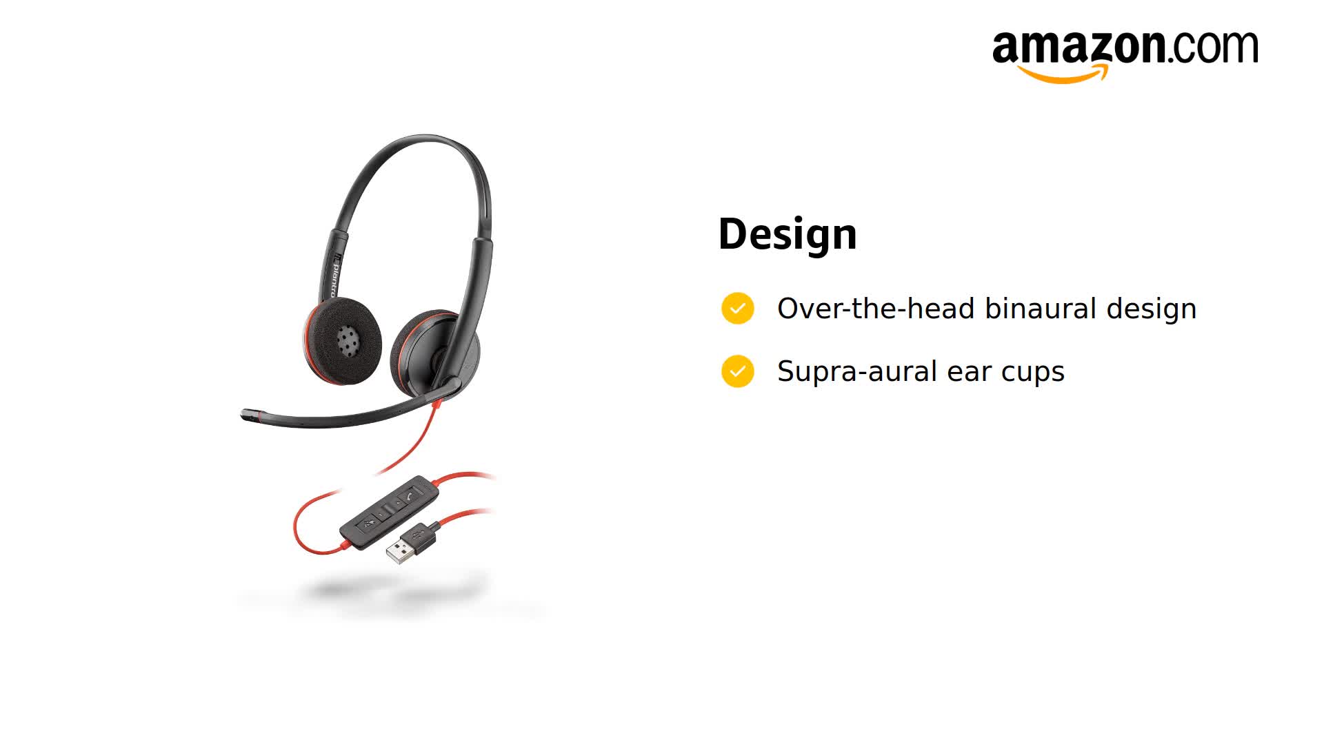 Amazon.com: Plantronics Blackwire C3220 Headset (Renewed