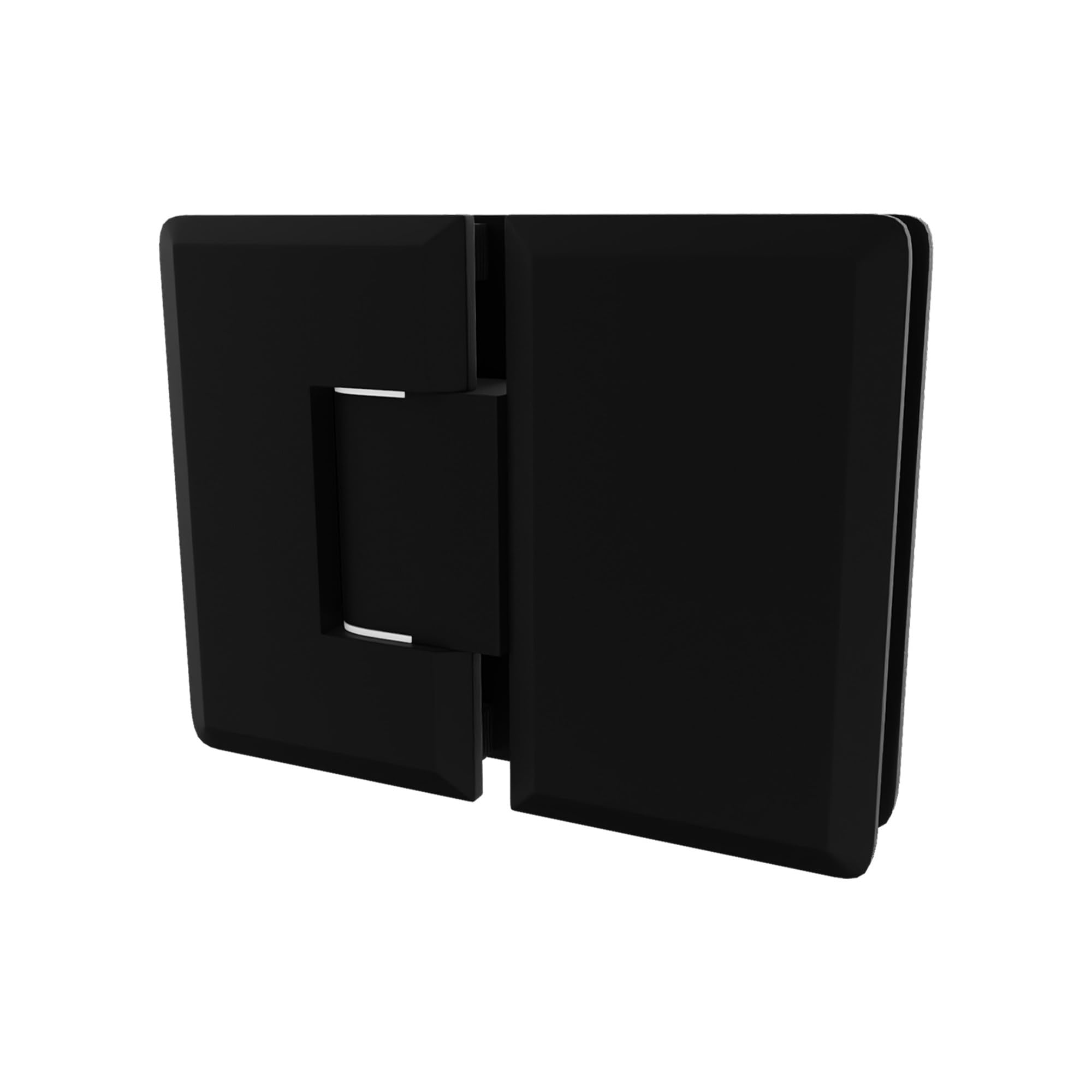 Brixwell 180 Degree Glass to Glass Shower Door Hinge, Brass Material, Matte Black Finish, for 3/8" to 1/2" Glazing Thickness, Self Centering Swing Design, 3-15/16" Height