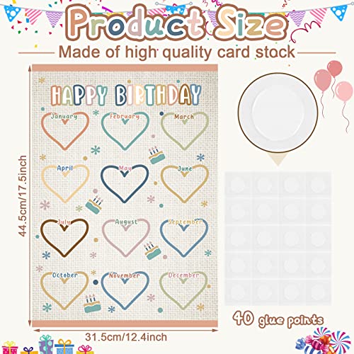 Buy Estune 2 Pcs Happy Birthday Chart for Classroom Birthday Poster ...