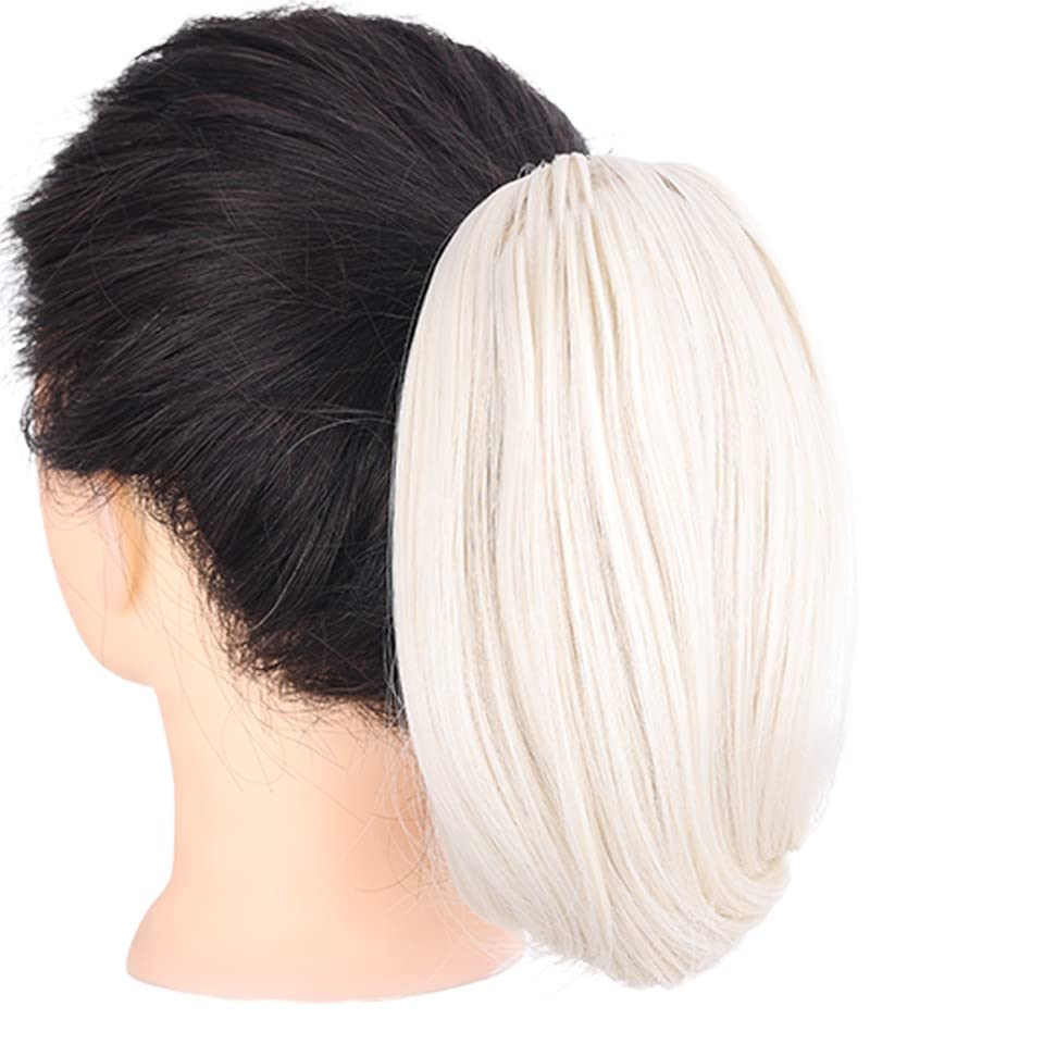 Miniatura 3 de Extensiones de cola de caballo de 12 pulgadas, extensiones de peluca sintética con clip de garra, extensiones de peluca, cola de caballo instantánea