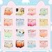 LUCKJOY Square Cat Series Blind Pack (5PCs in one Bag) Random Design Cat Blind Box Figures Collectible Toys Cute Mystery Box Home Decorations Holiday Birthday Gifts