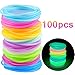 Produktbild MOOKLIN Bunte Silikon Haargummis - 100 Stück Große Elastische Haargummis Haarband Armbänder Stretchbar Bands Seil Pferdeschwanz Halter Leuchtende Stirnband Zubehör