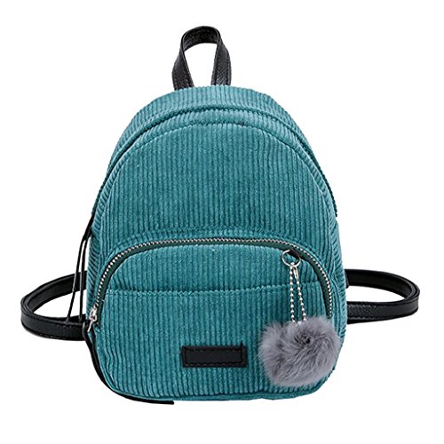 guobin Bolsos Mochila Mujer Pelota Esponjosa Manija De La Bolsa Moda Bolsas De Mensajero SeñOras Bola De Pelo Bolso De Viaje Mochila (Verde)