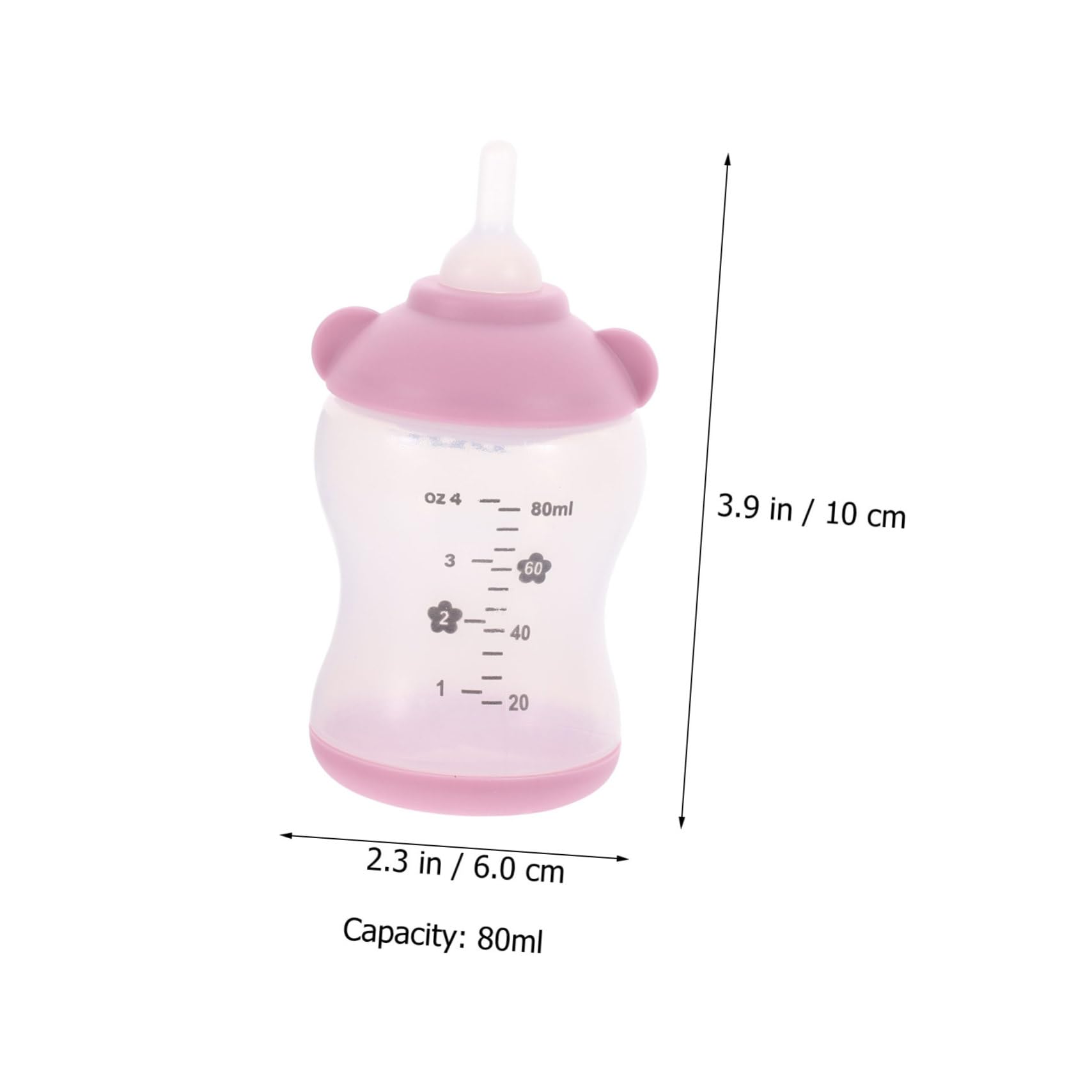 Sosoport Nursing Bottle Kit for Small Pets 80ml Bottle Pacifiers Brush Flexible n