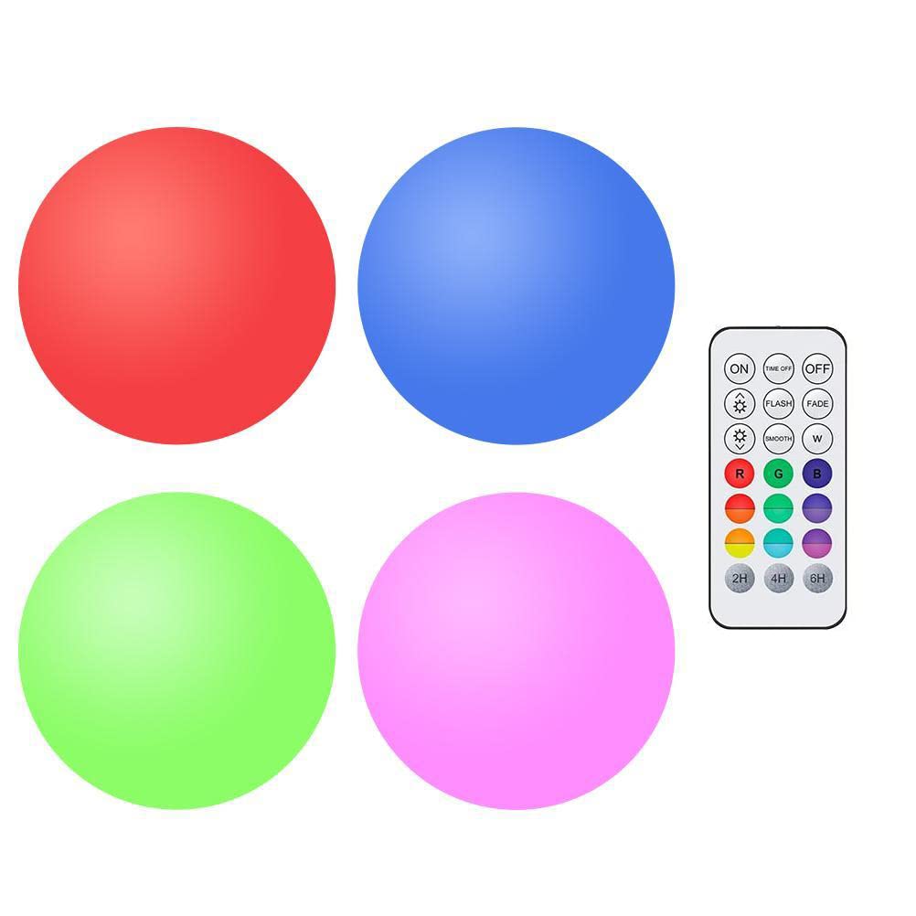 4 szt. Oświetlenie kulowe LED lampka nocna kulka świecąca kulka wodoodporny bezprzewodowy pilot kolorowy LED krajobraz na zewnątrz dekoracyjne światło z pilotem do domu przy basenie Party Bar