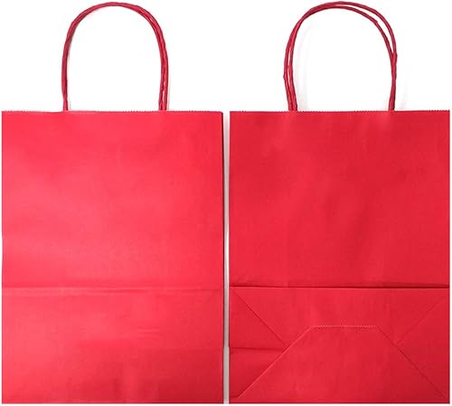 Vista 90 de AZOWA Bolsas de regalo de papel Kraft con manijas, suministros para fiestas, Celeste (Baby Blue), XS Azul bebé,Azul,Pasto verde,Rosa