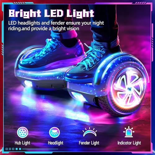 Image of SISIGAD Scooter, 6.5 inch Flash Wheels & Corlorful LED Lights, All for Girls Boys Kids Ages 6+