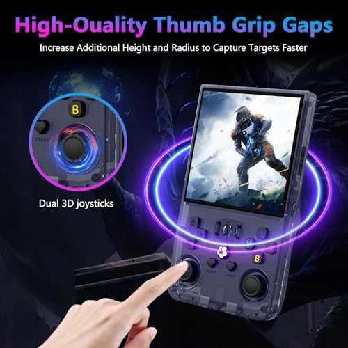 Image of Retro Handheld Game Console, R36MAX Portable Hand Held Open Source Linux System, 4.0 Inch 720x720 IPS Screen, Support 18,000+ Classic Game, 4000mAh Battery Retro Gaming Console (Blue 18GB)
