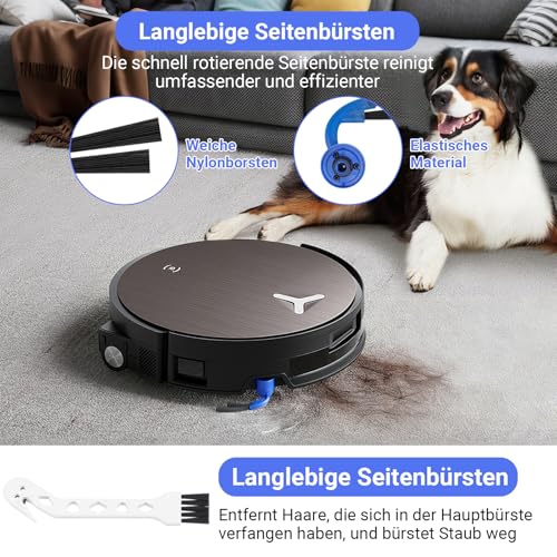 Pure Realm 21 Stück Zubehörset für ECOVACS X11 OMNICYCLONE Saugroboter, 1 Hauptbürste, 2 Mopp Reinigungswalze, 6 Wattefilter, 6 Seitenbürsten, 4 Filter, Staubsauger-Zubehörsatz