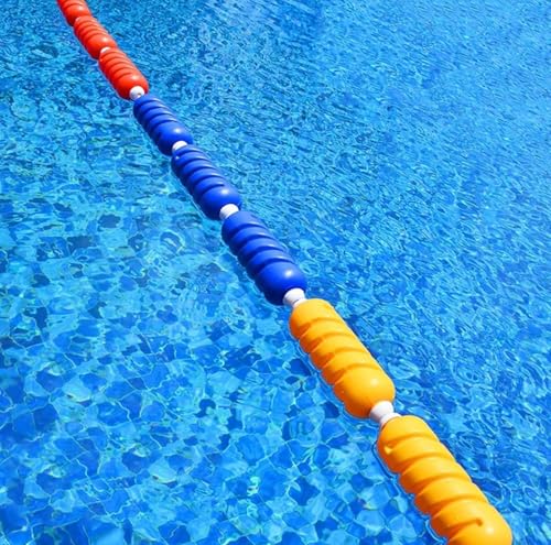 Swimming Pool Safety Rope with Floats 18 Ft 30 Ft 65 Ft 75 Ft, Lane Divider Boundary Rope, Rope Float Lines for Shallow Deep End, Barrier Buoy(Wire Rope,L6m/20ft)