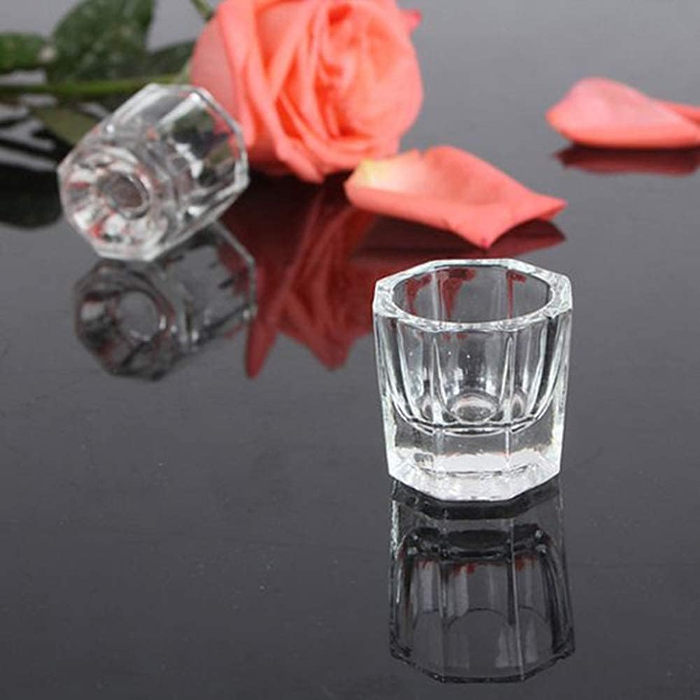 NAILWIND Dappen Dish Cups for Nail Art Acrylic Liquid Clear Glass Nail Monomer Liquid Bowl Dampen Dish Powder Holder, Acrylic Glass Jar for Nails pack of 1 1