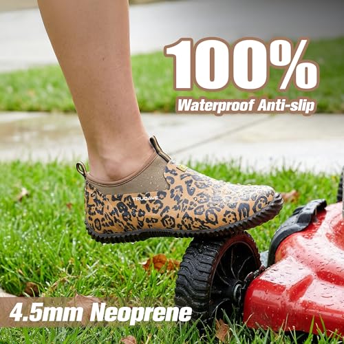 Image of Trudave Garden Shoes for Men & Women, Waterproof Rubber Shoes with 4.5mm Neoprene, Womens Rain Boots for Gardening,Size 6-13